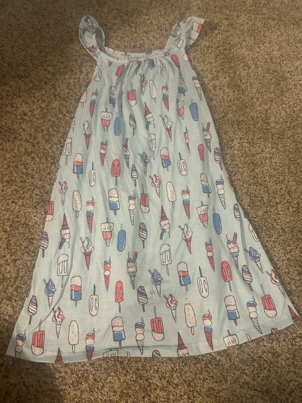 Girls gap kids size 10 popsicle and ice cream blue summer nightgown